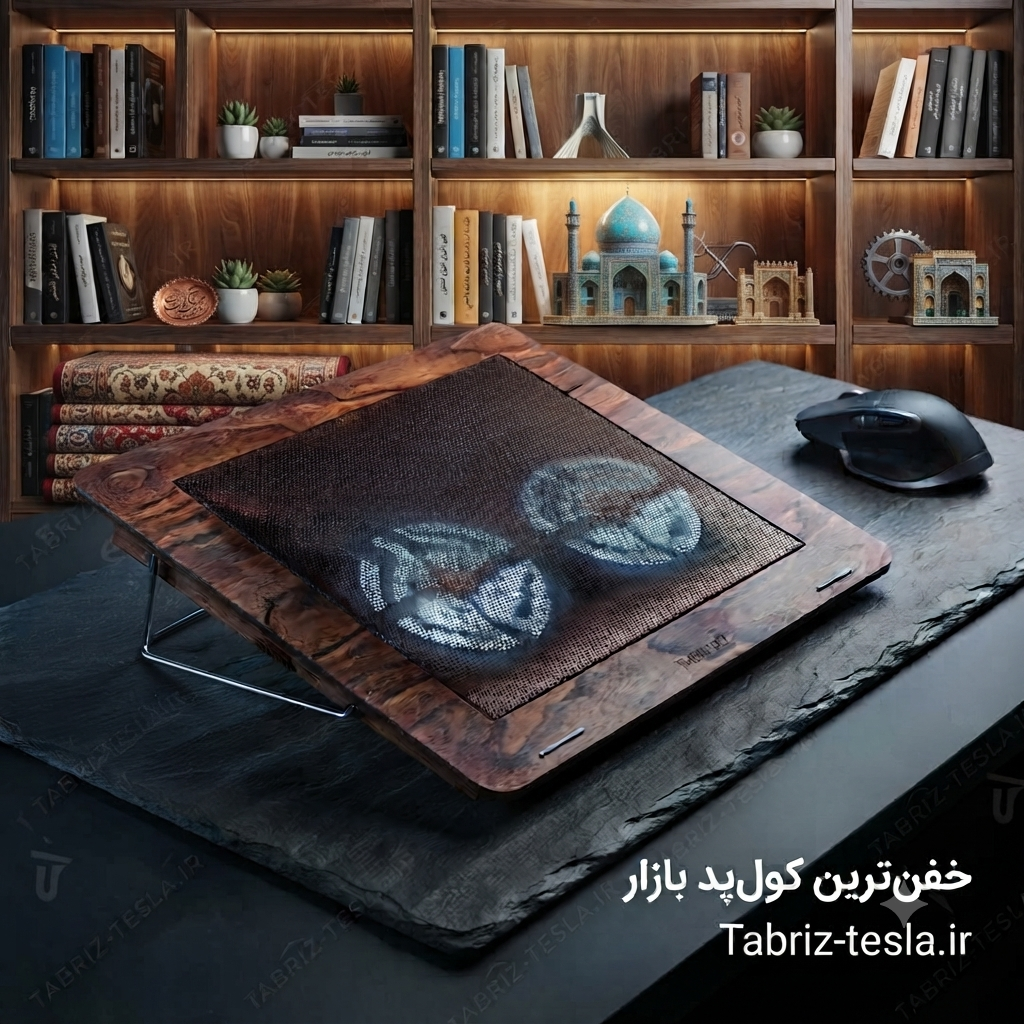 کول چوبی پد لپ تاپ اوورکول مدل N99W با دو فن و تنظیم ارتفاع